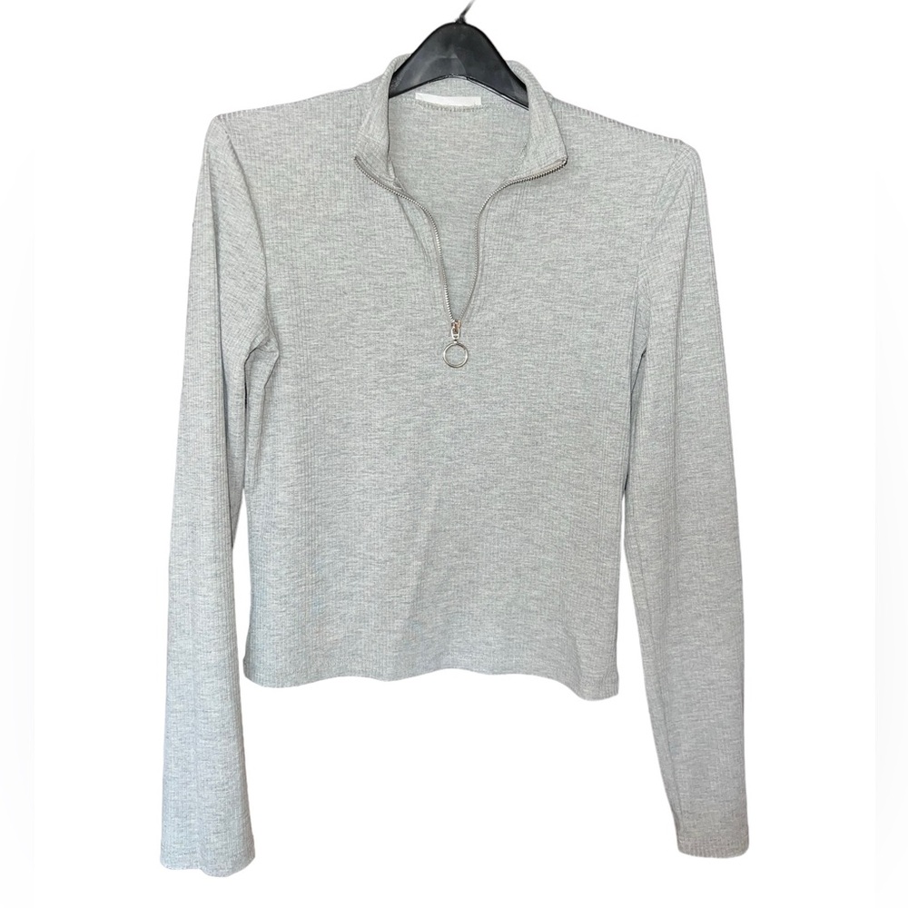 Terranova Gray Women's Long Sleeve Half Zip  Large